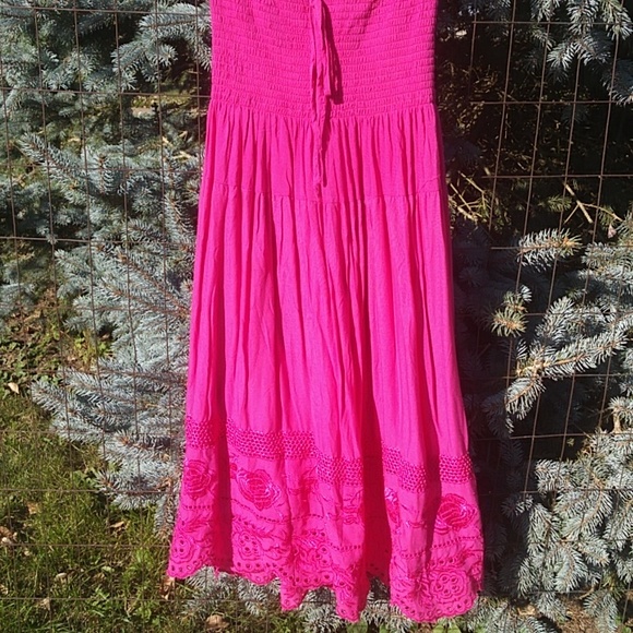 Embroidered Elastic Stretch Waist Skirt / Dress, One Size Fits Most - Picture 2 of 12